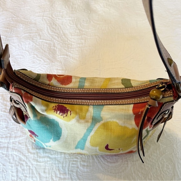 Fossil Floral Fabric Leather Trim Shoulder Bag - Picture 6 of 15